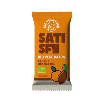 Diet Food Bio Vegan Bar Satisfy kakaós gyümölcs szelet narancsolajjal 35 g