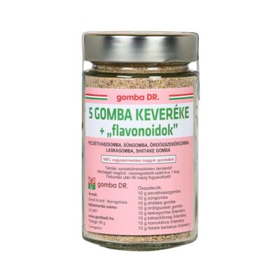 Gomba DR. Kistermelői őrölt 5 gomba keveréke plusz flavoidok 80 g