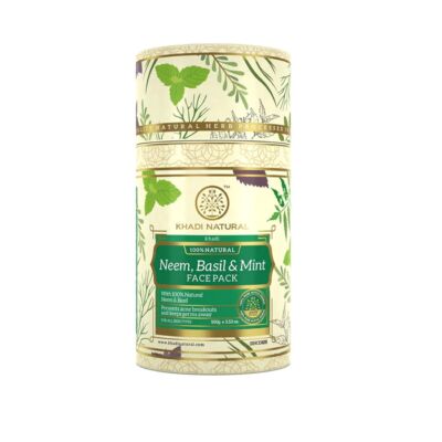 Khadi Natural Indiai Orgona, Bazsalikom &amp;amp; Menta Arcpakolás 100 g