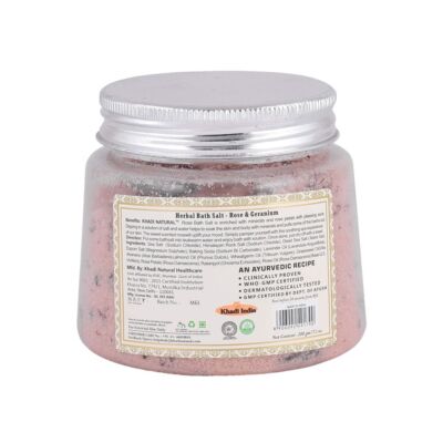 Khadi Natural ayurvédikus Rózsa geranium fürdősó 200 g