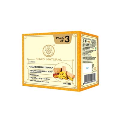 Khadi Natural Chandan Haldi Ayurvédikus Szantálfa kurkuma szappan csomag 3x125 g