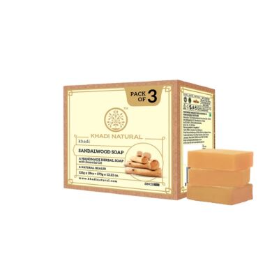 Khadi Natural Sandalwood Ayurvédikus Szantálfa szappan csomag 3x125 g