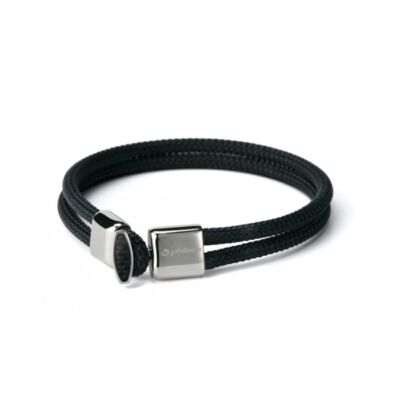 Phiten Rakuwa X100 Carbon karkötő ezüst 19 cm