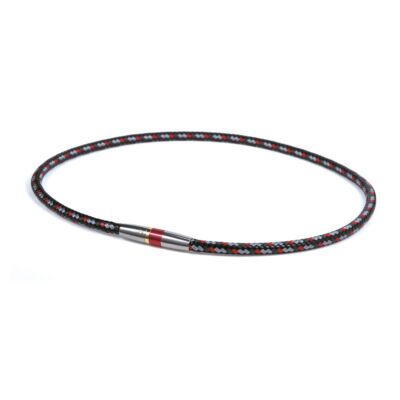 Phiten Rakuwa X50 High-End III. nyaklánc piros-szürke 50 cm