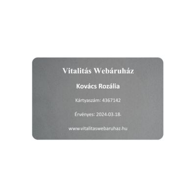 Vitalitás Klub tagsági kártya - Vásároljon 10% kedvezménnyel, ingyenes szállítással!