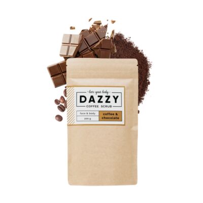 Dazzy kávés arc és testradír - csokoládés 200 g
