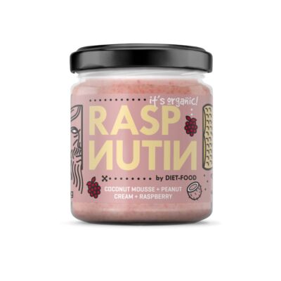Diet Food Bio RASPNUTIN kókuszkrém mogyoróval, málnával (édes) 200 g