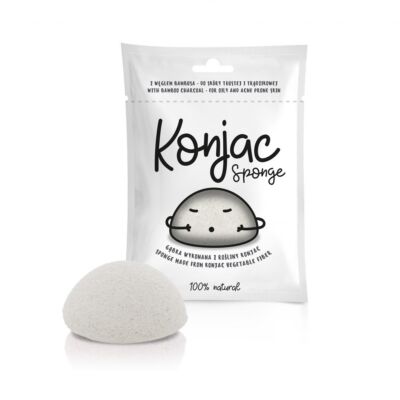 Konjac arctisztító szivacs fehér, natúr