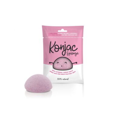 Konjac arctisztító szivacs rózsaszín agyaggal