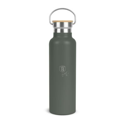 BerlingerHaus Kulacs (termosz) bambusz kupakkal 600 ml - Matte Green Collection