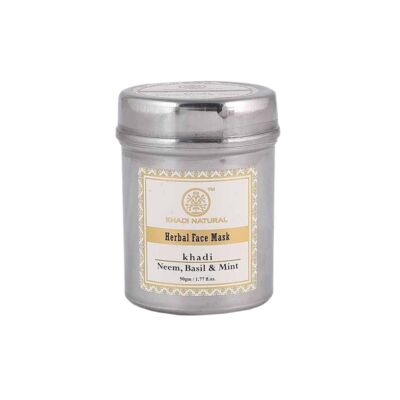 Khadi Natural Face mask Ayurvédikus Bazsalikom & Menta Arcpakolás Neem Kivonattal 50 g