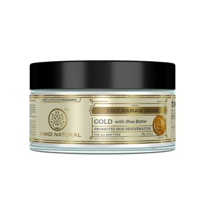 Khadi Natural Face Gold Ayurvédikus Arcmasszázskrém Shea vajjal 50 g