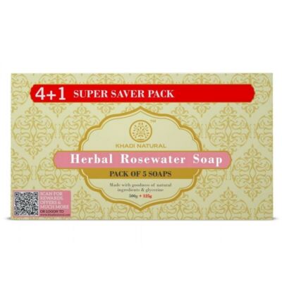 Khadi Natural Rosewater Ayurvédikus Rózsavizes szappan csomag 5x125 g