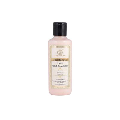 Khadi Natural Moisturiser Ayurvédikus Természetes Avokádó Őszibarack Hidratáló testápoló 210 ml (SLS, Paraben Free)