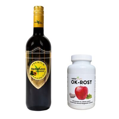 Herbafulvo essencia prémium papaya 750 ml + Naturorum OK-Rost Almarost és Cikória inulin tabletta 120 db