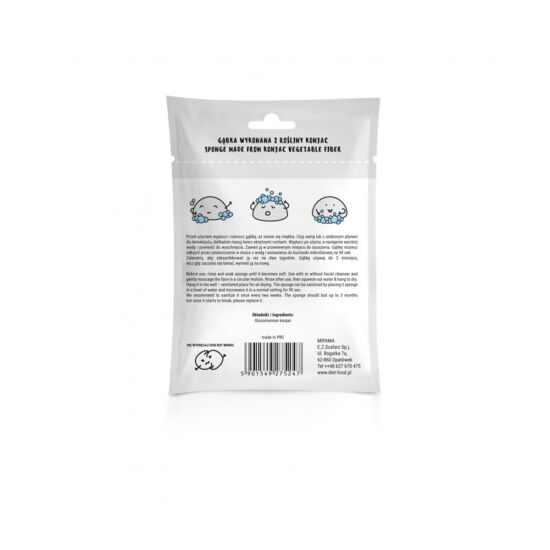 Konjac arctisztító szivacs fehér, natúr