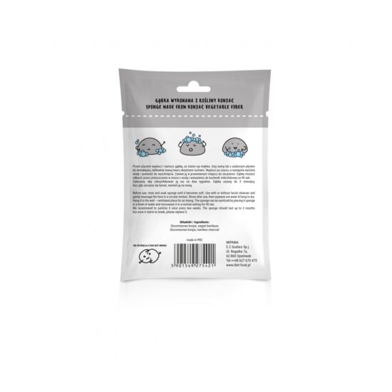 Konjac arctisztító szivacs fekete bambusz szénnel