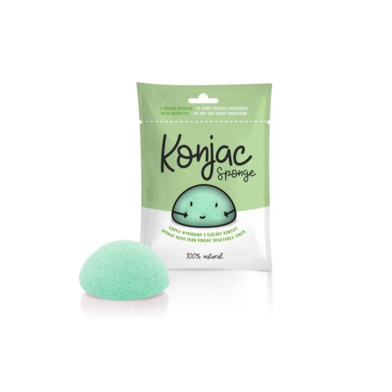 Konjac arctisztító szivacs zöld agyaggal