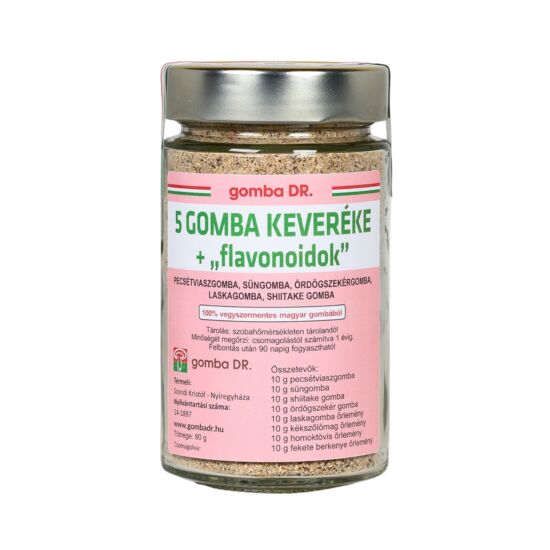 Gomba DR. Kistermelői őrölt 5 gomba keveréke plusz flavoidok 80 g