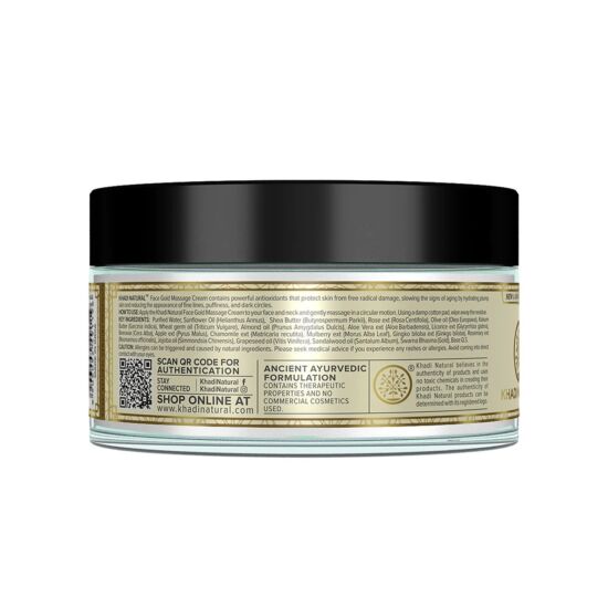 Khadi Natural Face Gold Ayurvédikus Arcmasszázskrém Shea vajjal 50 g