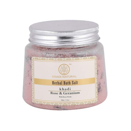 Khadi Natural ayurvédikus Rózsa geranium fürdősó 200 g