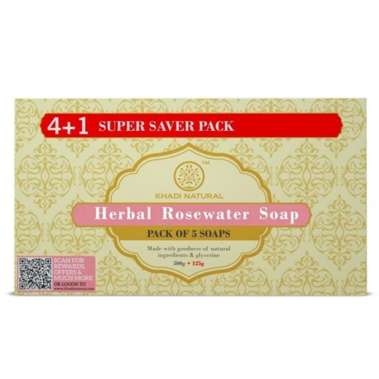 Khadi Natural Rosewater Ayurvédikus Rózsavizes szappan csomag 5x125 g