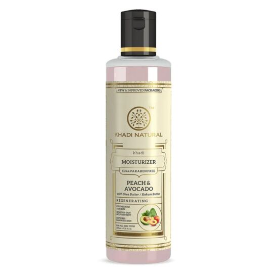 Khadi Natural Moisturiser Ayurvédikus Természetes Avokádó Őszibarack Hidratáló testápoló 210 ml (SLS, Paraben Free)