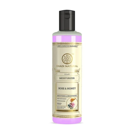 Khadi Natural Moisturiser Ayurvédikus Természetes Rózsa - Méz hidratáló testápoló 210 ml (SLS, Paraben Free)