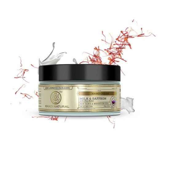 Khadi Natural Ayurvédikus Sáfrányos Tej Kézkrém Sheavajjal 100 g 