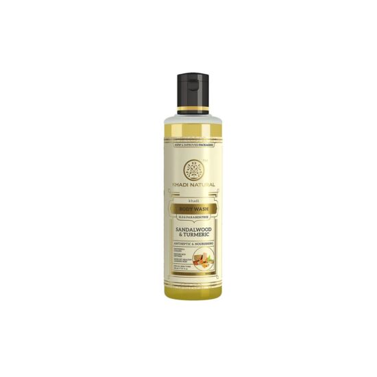Khadi Natural Ayurvédikus Szantálfa kurkuma tusfürdő 210 ml (SLS, Paraben Free)