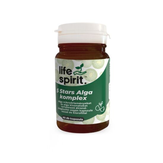 Ötféle, kiemelkedő tápértékű és antioxidáns tartalmú szárított algaport tartalmaz