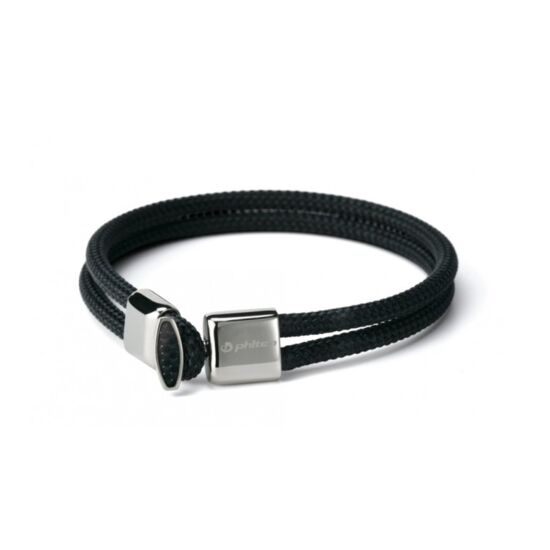 Phiten Rakuwa X100 Carbon karkötő ezüst 19 cm