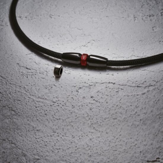 Phiten Rakuwa Metax Extreme recés nyaklánc fekete/piros 50cm