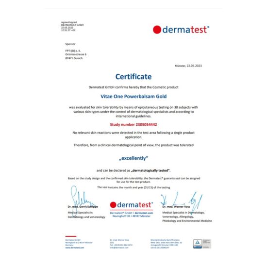 Vitae One Powerbalsam Gold krém Kannabiszolajjal és L-Argininnel 200 ml